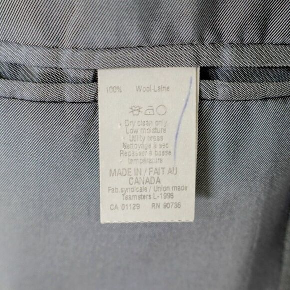 Calvin Klein Wool Gray Birdesye Peak Lapel 44L Blazer 2 Button‎ Tagged 46R - Picture 9 of 13